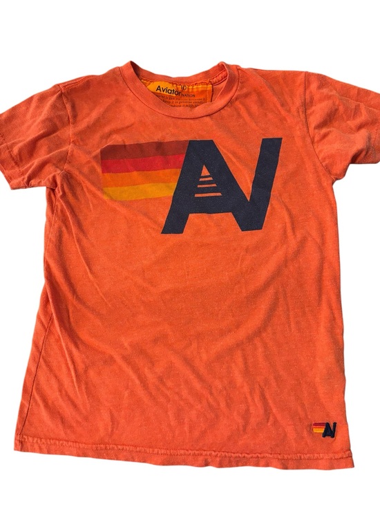 Aviator Nation Other - Aviator Nation Orange Graphic Logo Tee with Navy Detail